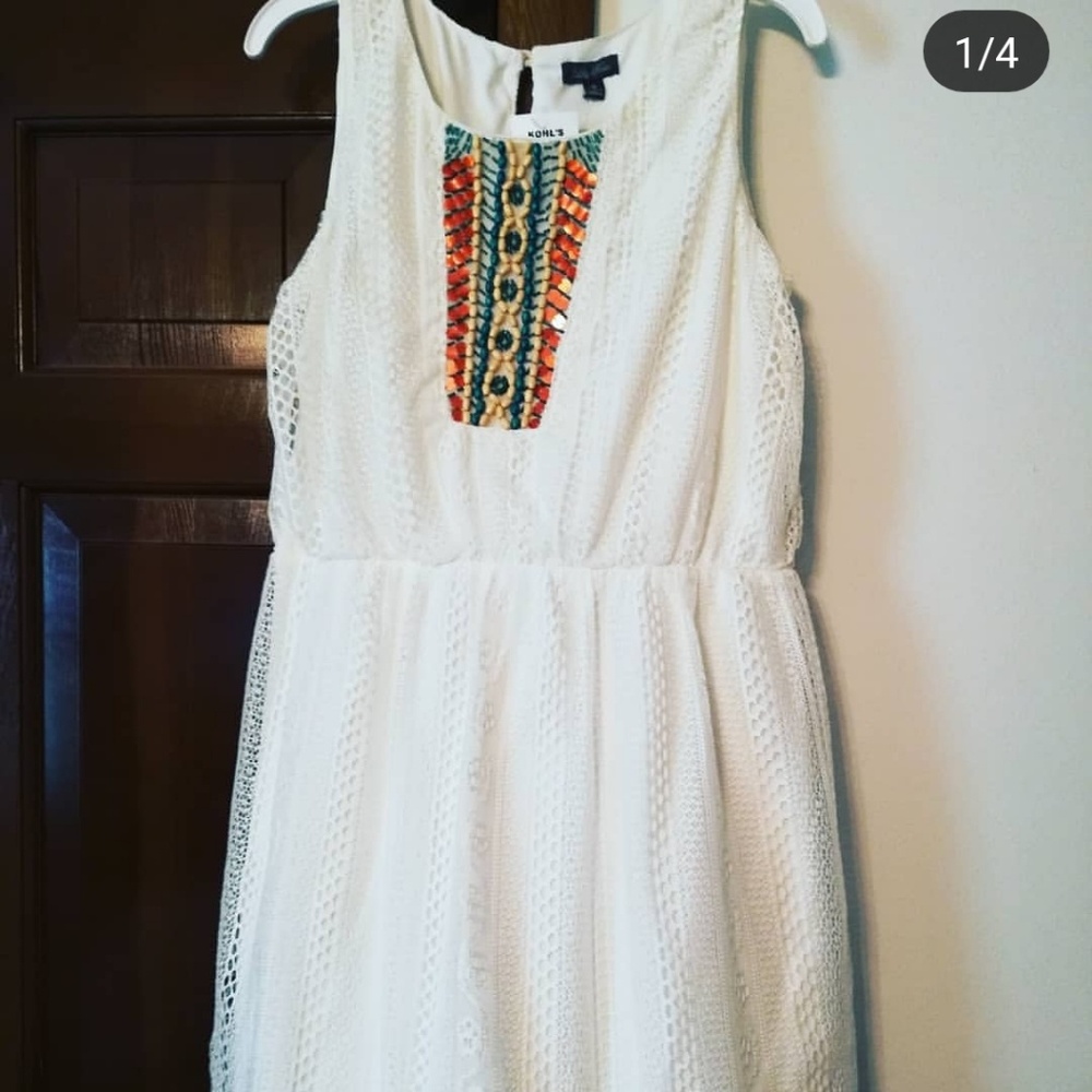 White beaded dress